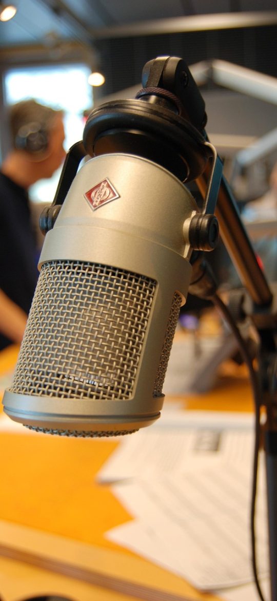 手机屏幕显示语音输入录音波纹界面，用户在安静室内对着手机口述一段会议要点